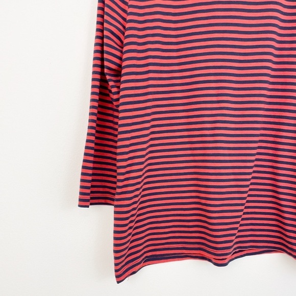Anthropologie T.L.A Red Cotton Blend Striped Long Sleeves Top Size X-Large - Picture 10 of 15